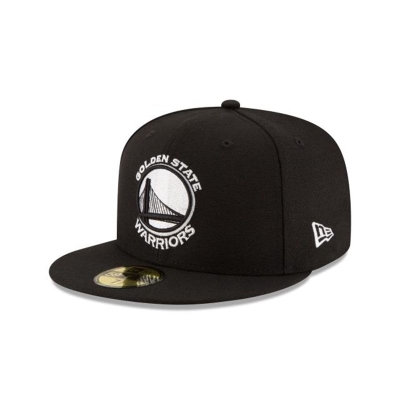 Black Golden State Warriors Hat - New Era NBA 59FIFTY Fitted Caps USA6850437